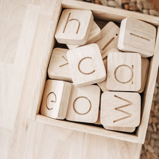 Wooden word building kit 40 pcs