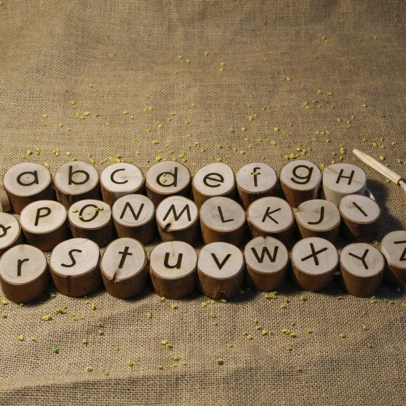 Wooden alphabet set