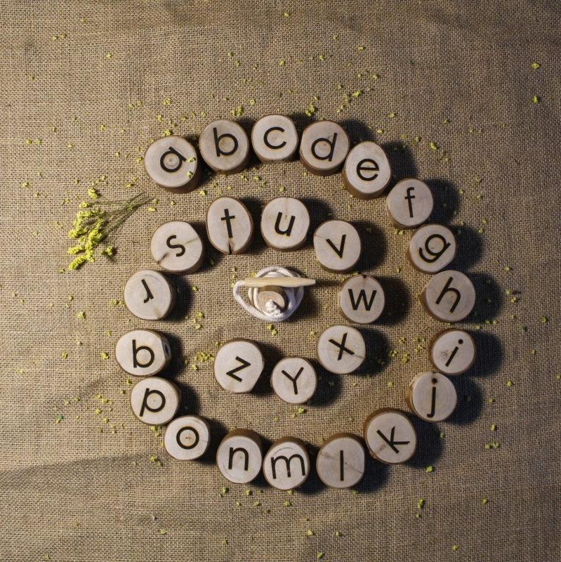 Wooden alphabet set